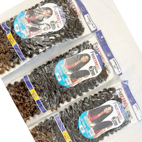New Freetress Braid 3X Pearl Curl 18” T27 Crochet Hair Extensions - Picture 1 of 3